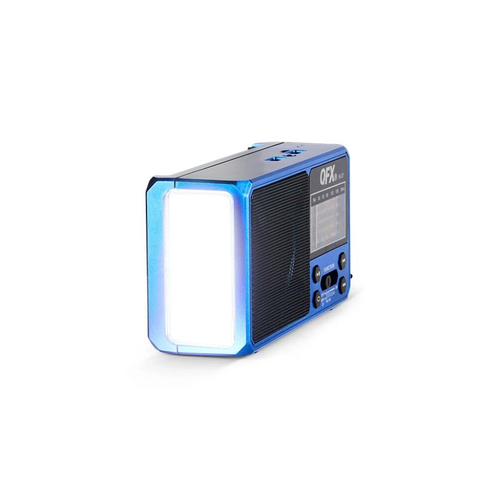QFX R-37 Blue 3-In-1 Rechargeable AM/FM/SW1-SW4 6-Band Solar Radio +light+USB/SD - Picture 2 of 3